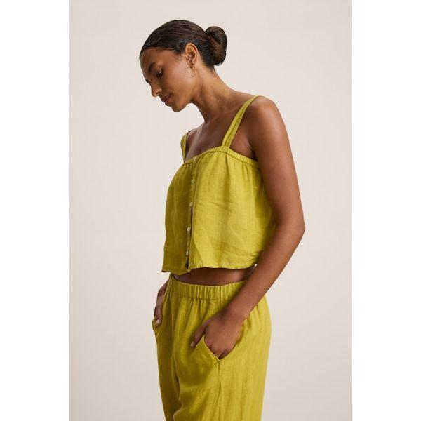 Velvet by Graham & Spencer Quin Woven Linen Top in Dandelion