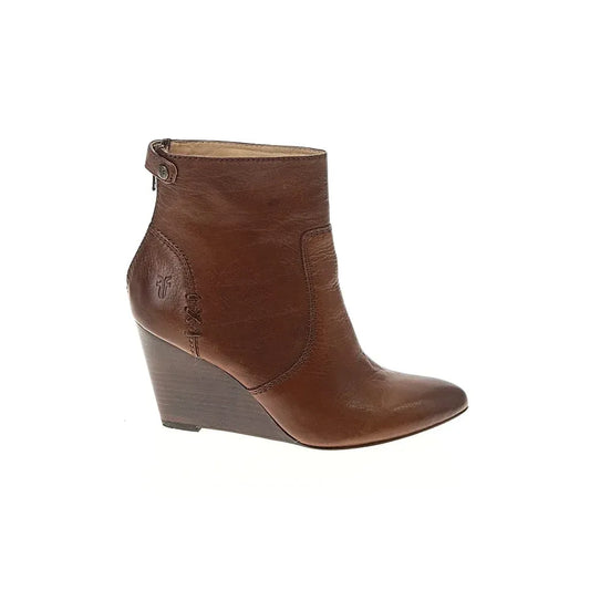 Frye Regina Leather Short Wedge Boots