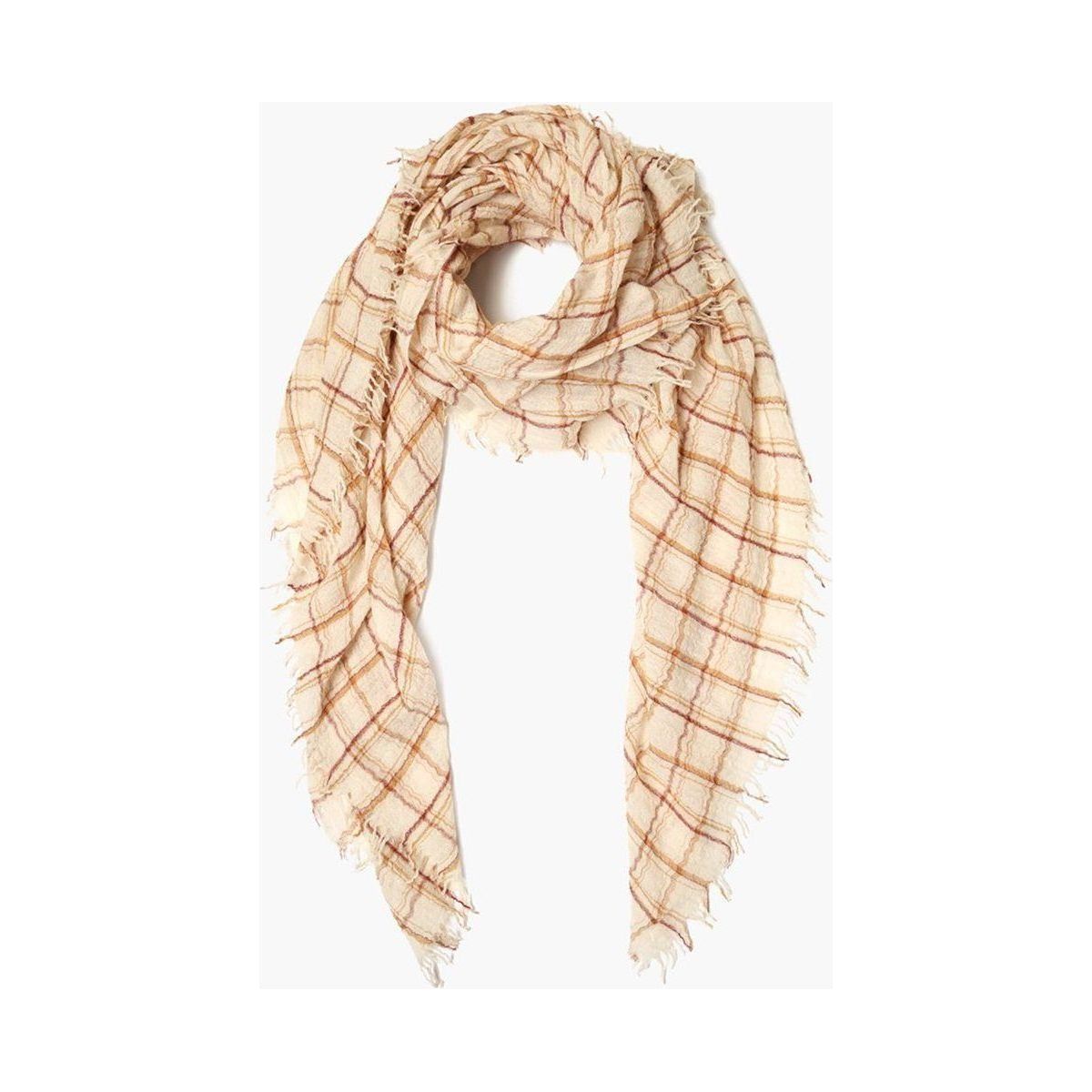 Chan Luu Seed Pearl Mix Plaid Wool Scarf BRH-SC-478-SEED-PEARL-M