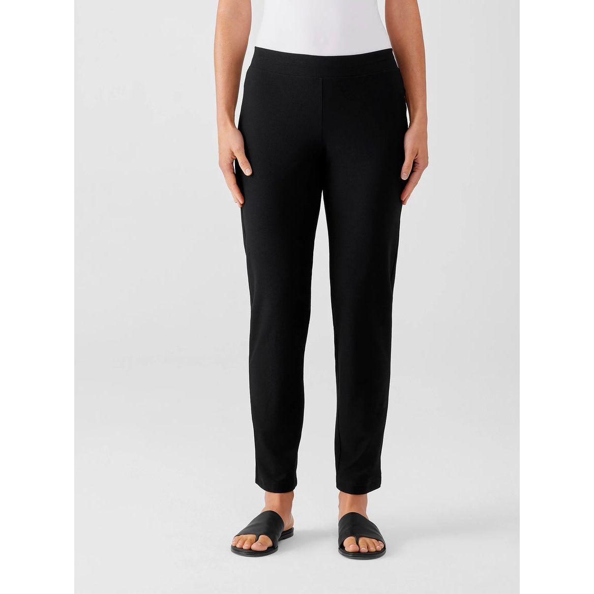 Eileen Fisher Washable Stretch Crepe Pant in Black