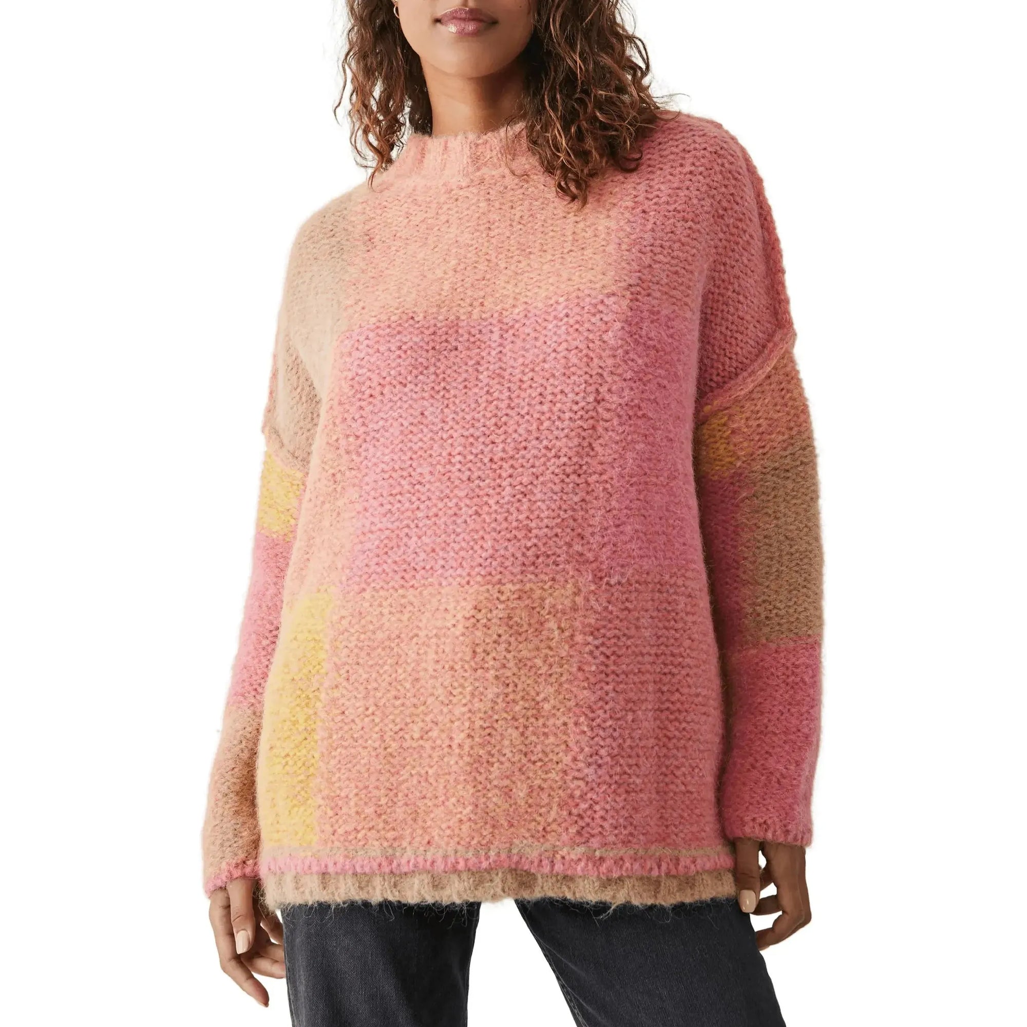 Free People Domino Sweater in Prairie Sunset Combo