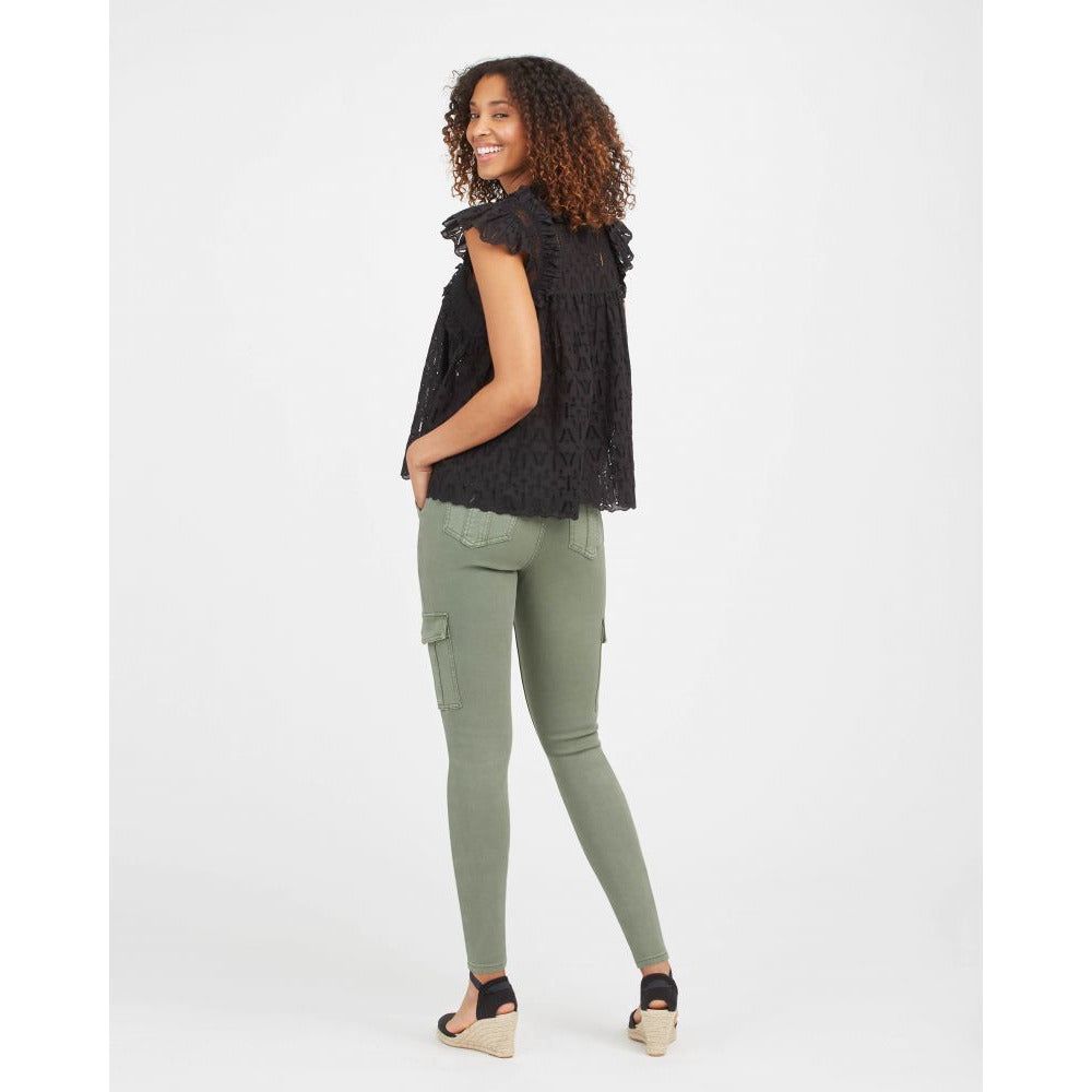 Spanx Stretch Twill Ankle Cargo Pant in Soft Sage